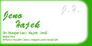 jeno hajek business card